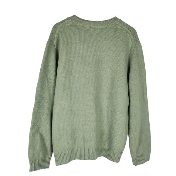 NEW Madewell Wool Blend V-neck Sweater Mens XL Green Pullover Long Sleeve Knit - Picture 3 of 13